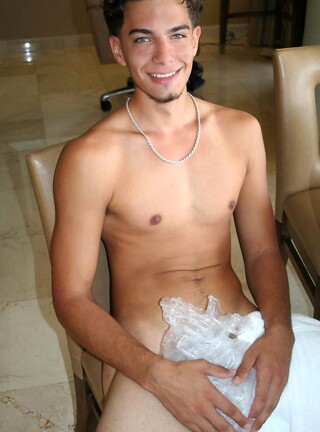 Naked College Dude, Nick Kush, in Ice Cold Cock